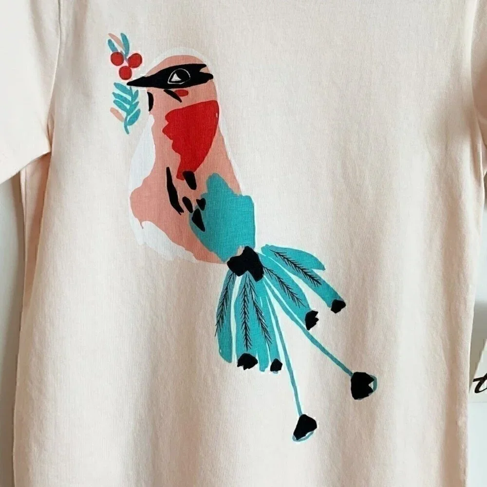 NWT Tea Collection Girl Island Bird T-shirt Dress 3T 4T 5T 6 Years - Picture 4 of 6